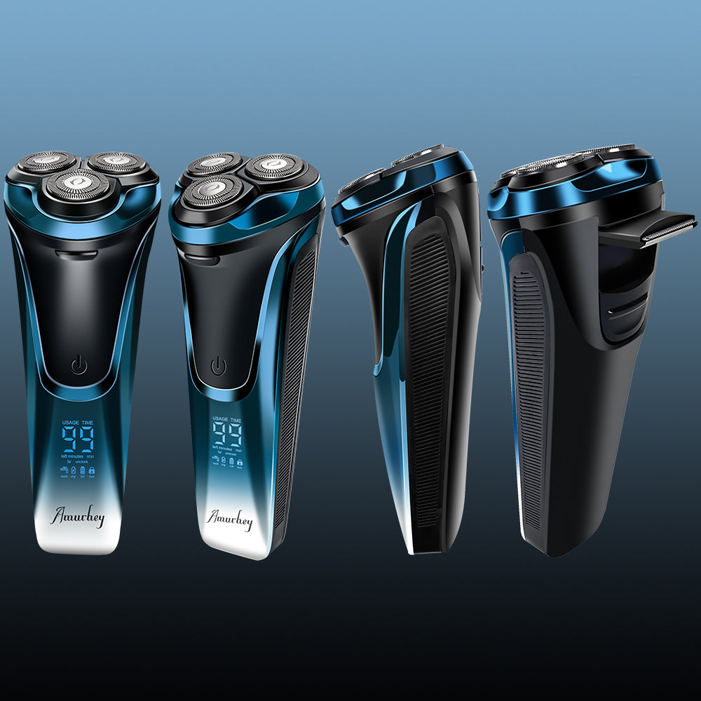 Amurhey FK375S Men's Razor Pro: Electric wet and dry shaver including FREE storage case & 3 replacement blades