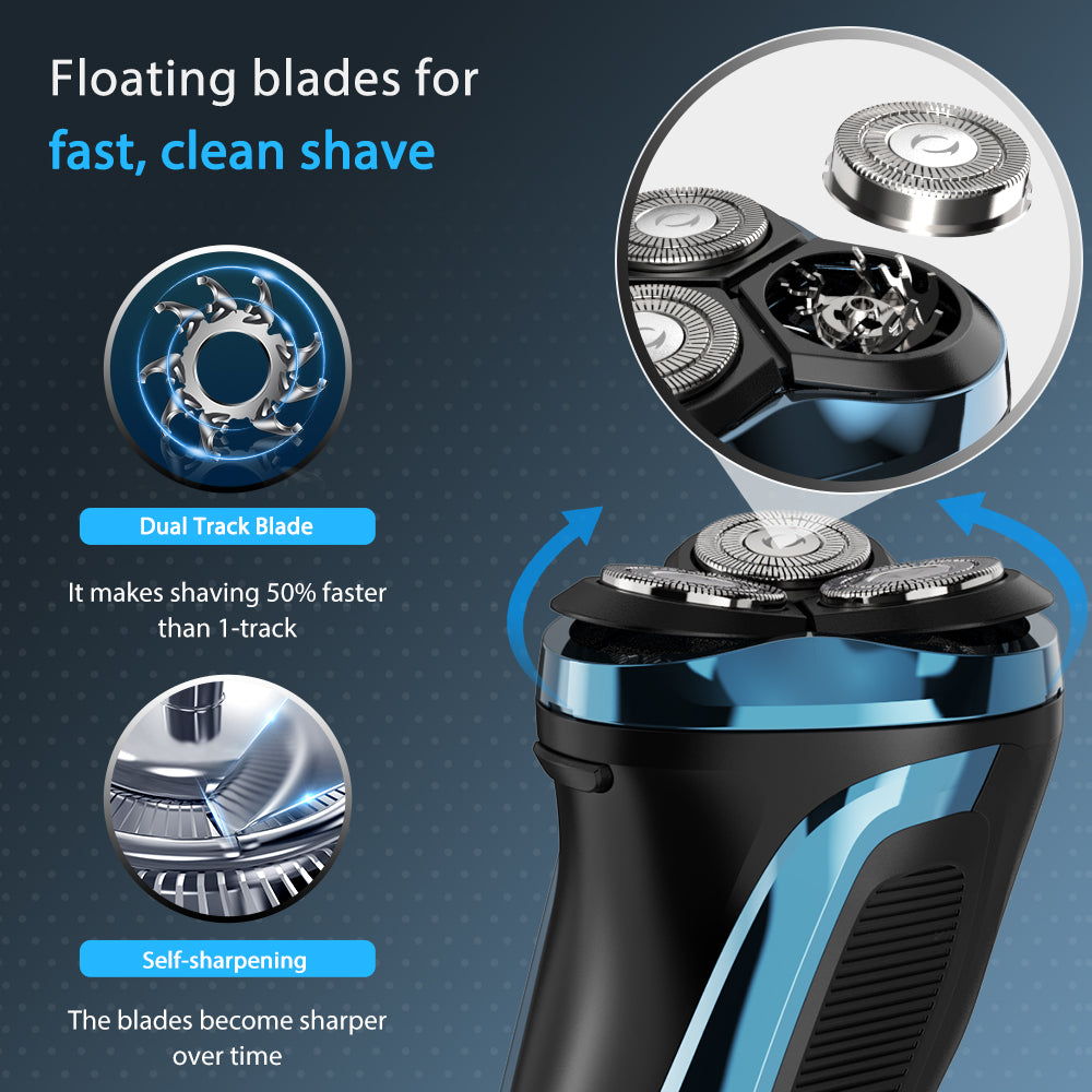 Amurhey FK375S Men's Razor Pro: Electric wet and dry shaver including FREE storage case & 3 replacement blades